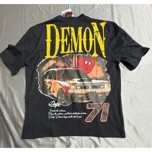 Dodge x Reason Demon 71 Black Graphic T-Shirt Mens Large DGS6TM-207 NWT